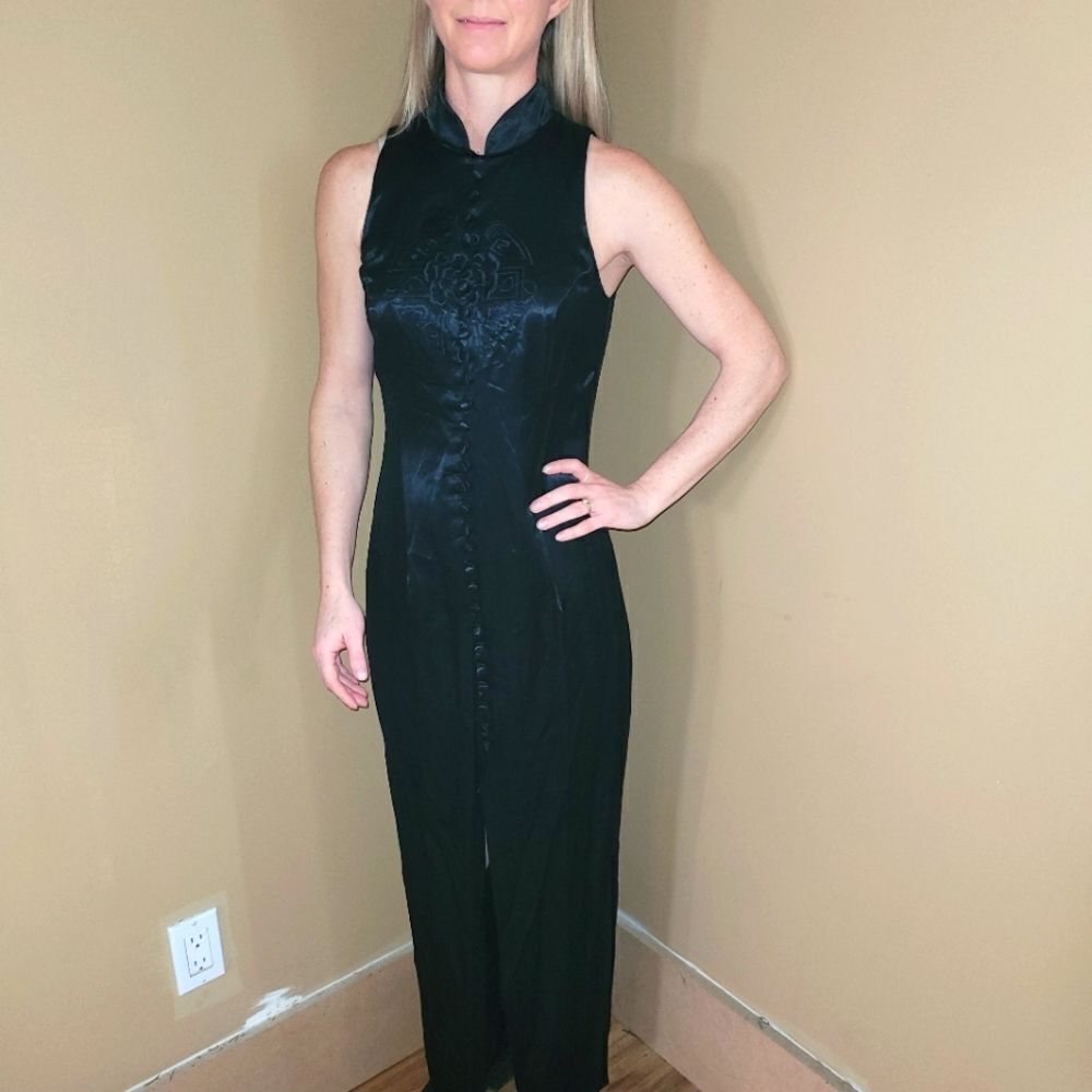Vintage 1990 LA Glo black maxi dress